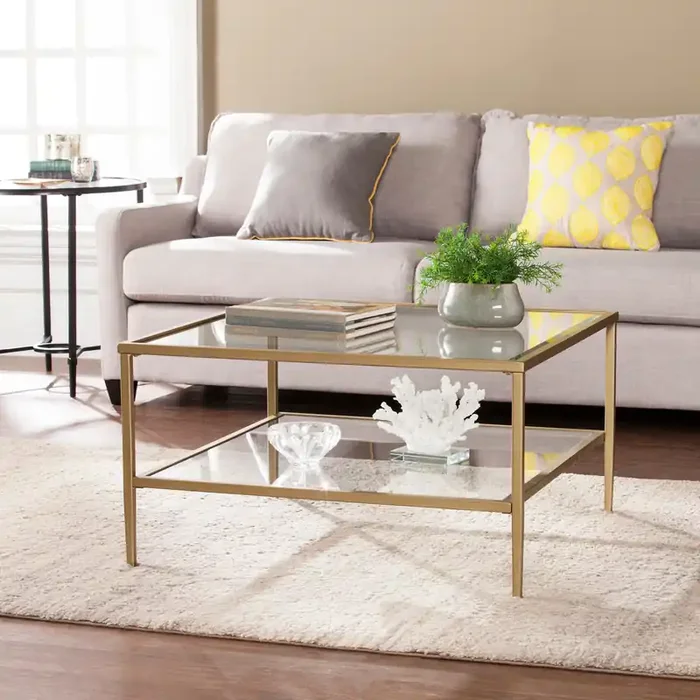 Keller Square Metal/glass Open Shelf Cocktail Table – Ck3730