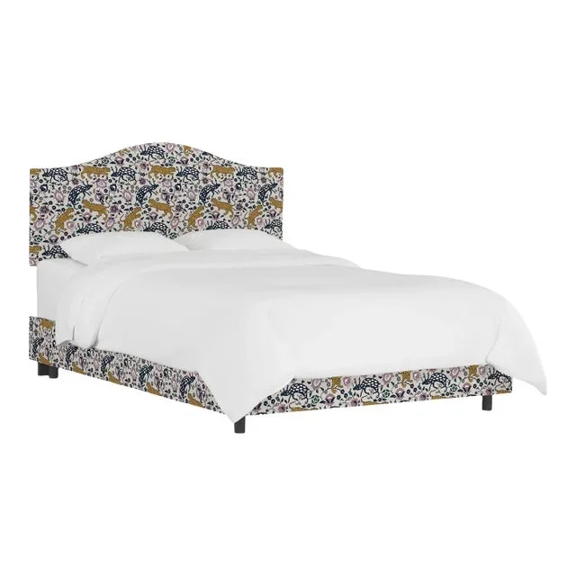 Kenmore Bed in Mustard Plum Leopard, Full/Double