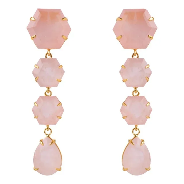 Kerry Earrings, Pink, Clip On