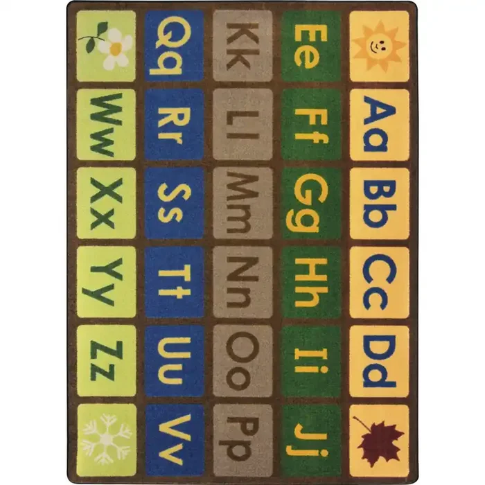 Kid Essentials Any Day Alphabet Earthtone Area Rugs