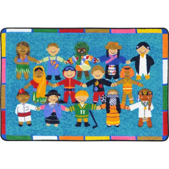 Kid Essentials Hands Around The World Multi Area Rugs