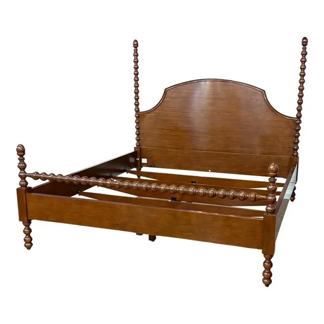 King Size Mahogany Spindle Bed by Leighton Hall – Showroom Sample