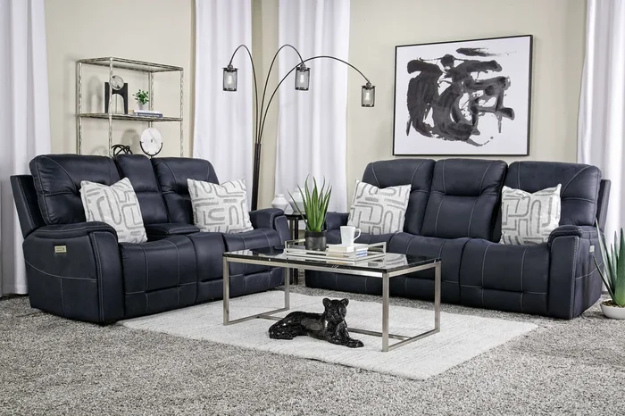 Kingston 3 Power Sofa & Theater Console Loveseat in Canyon Ocean
