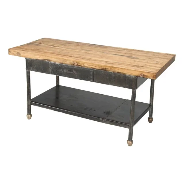 Kitchen Island Repurposed From a Butcher’s Table, Restored