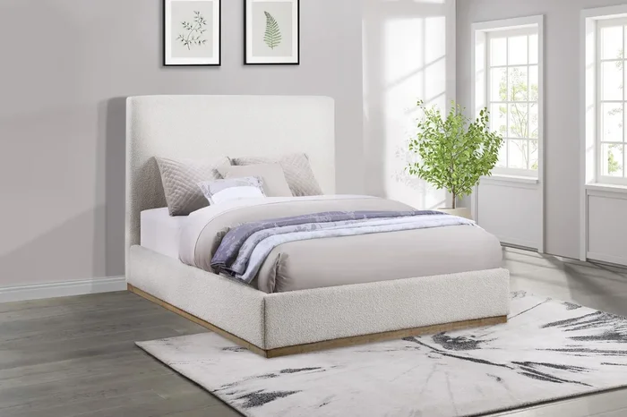 Knox Cream Upholstered Eastern King Platform Bed