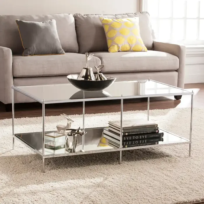 Knox Glam Mirrored Cocktail Table – Chrome