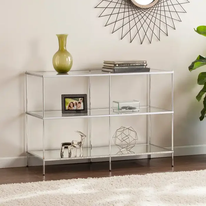Knox Glam Mirrored Console Table – Chrome