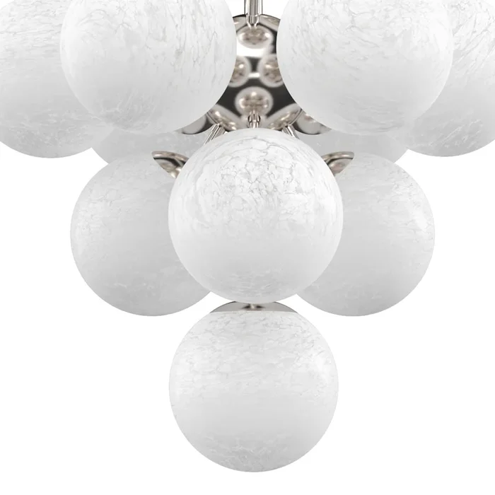 La Dame Chandelier – Swirl Glass Polished Nickel