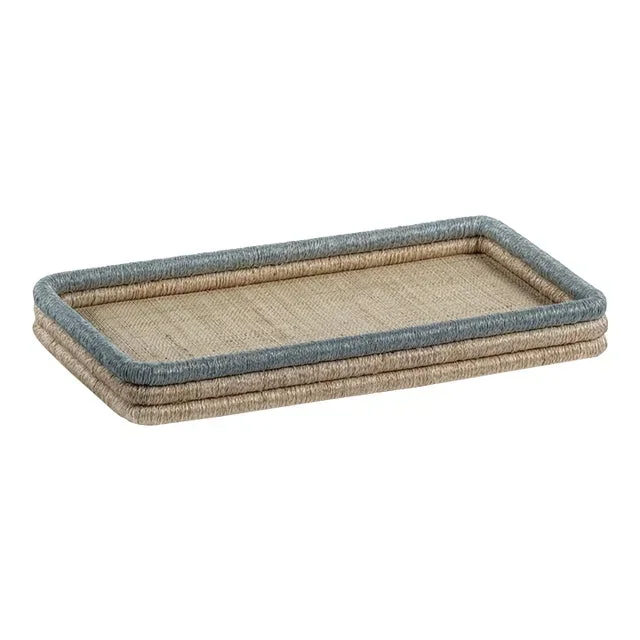 Laloma Coiled Rattan & Abaca Serving Tray, Small