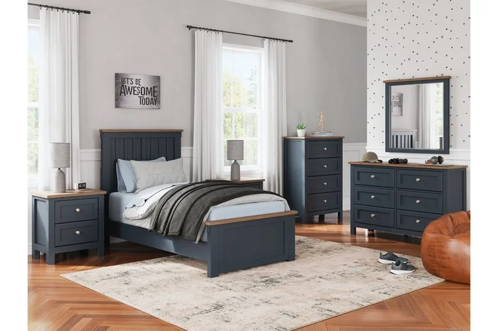 Landocken Brown/Blue Youth Panel Bedroom Set