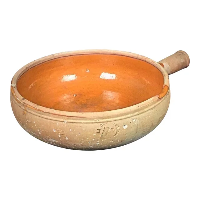 Large Antique Terracotta Pan by La Bourguignonne – Vintage Kitchenware