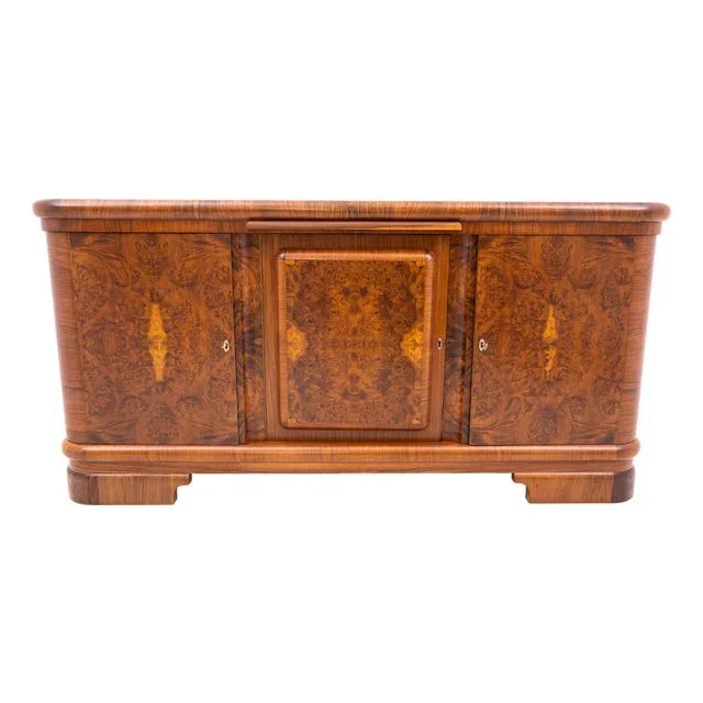 Large Art Deco Chest of Drawers, Poland, 1940s