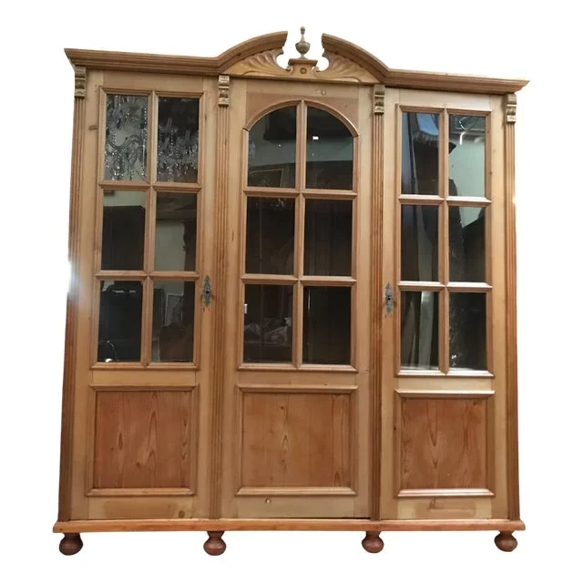 Large Bookcase with Glass Fronts, 1930s
