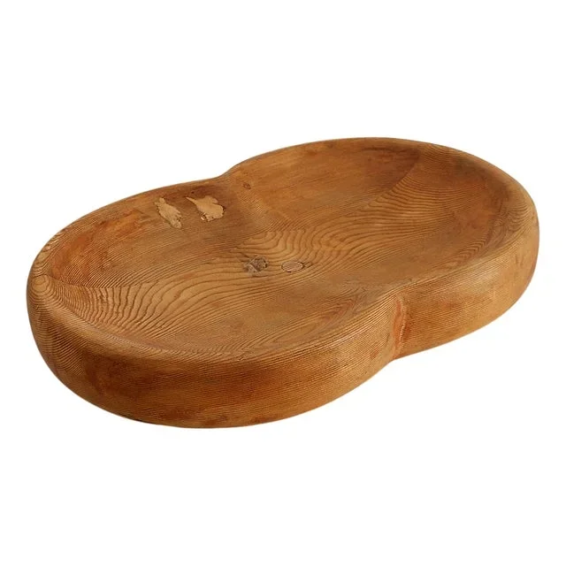 Large Carved Wooden Fruit Bowl or Centerpiece, 20th Century