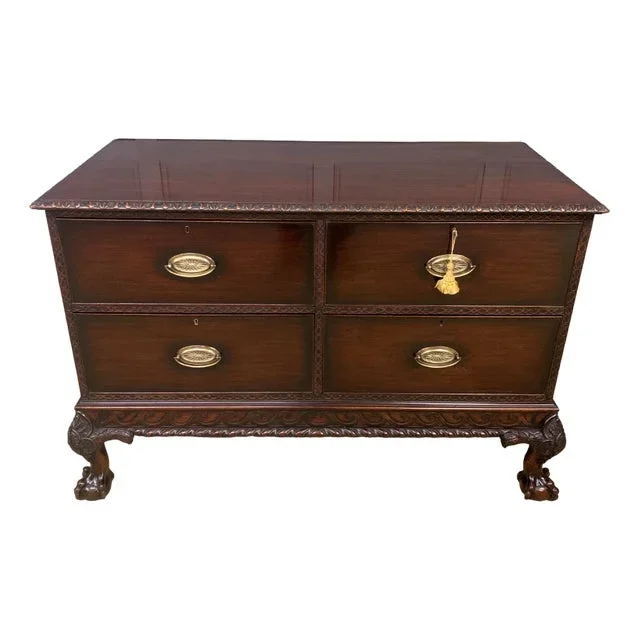 Large Chippendale Style Chest in Mahogany, 1890