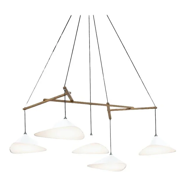 Large Daniel Becker ‘Emily 5’ Chandelier in Matte White for Moss Objects