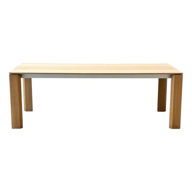 Large Dining Table in Knotted Oak with Integrated Insert Leaf from Seetal Swiss