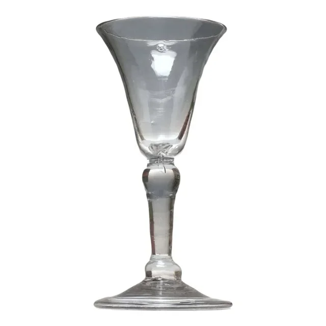 Large Georgian Bell Bowl Balustroid Wine Glass, 1740s