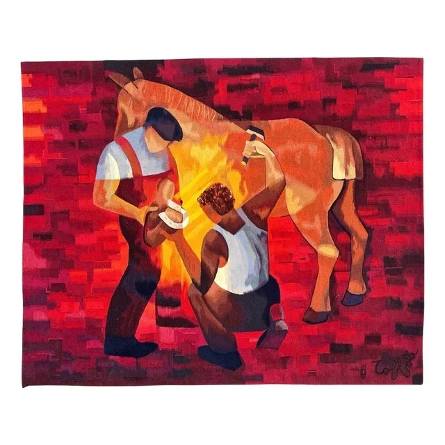 Large Modern French Aubusson Tapestry by Louis Toffoli, 1980s