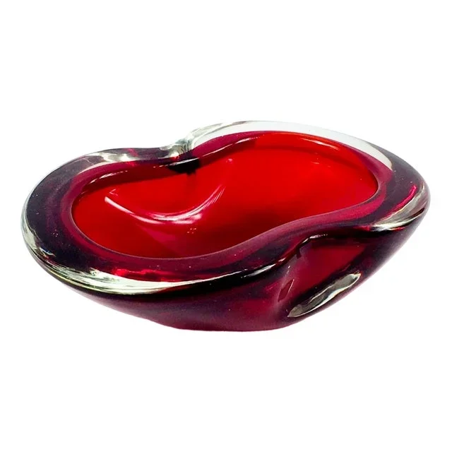 Large Sommerso Murano Glass Bowl attributed to Flavio Poli, 1970s