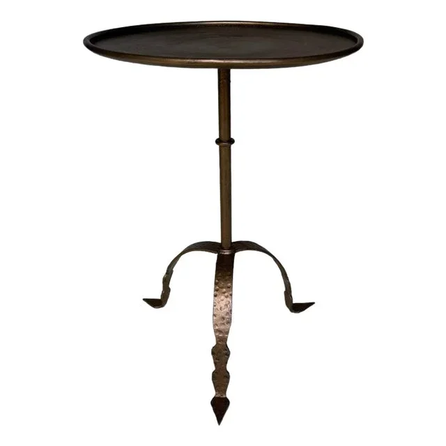 Large Spanish Iron Drinks Table With Tripod Base