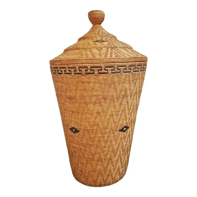 Large Sumatra Woven Basket W/Lid