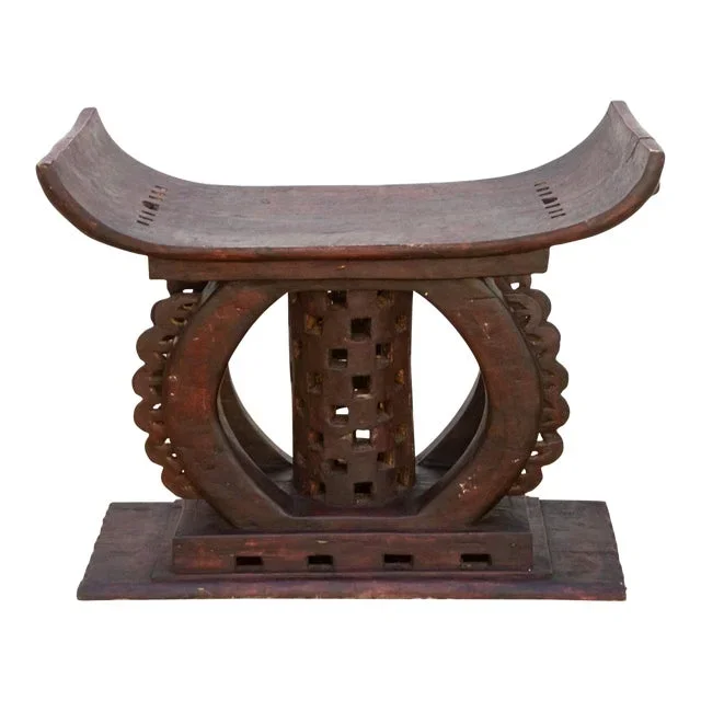 Large Vintage African Tribal Ashanti Stool