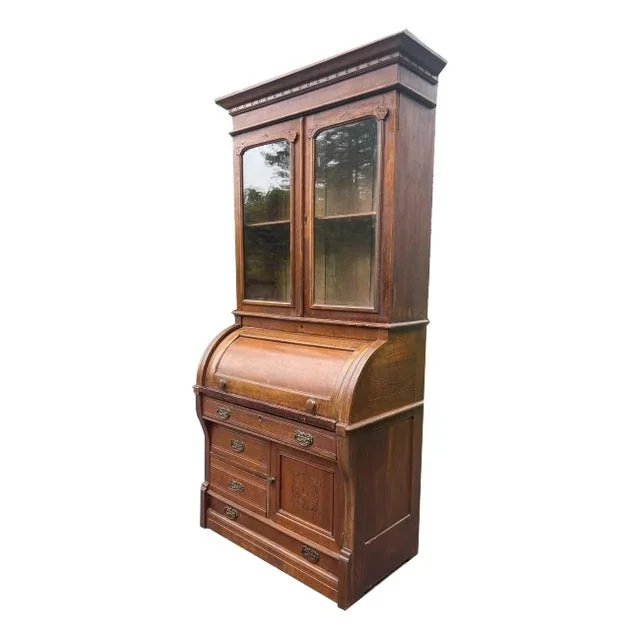 Late 1800s Victorian Barrel-Top Secretary