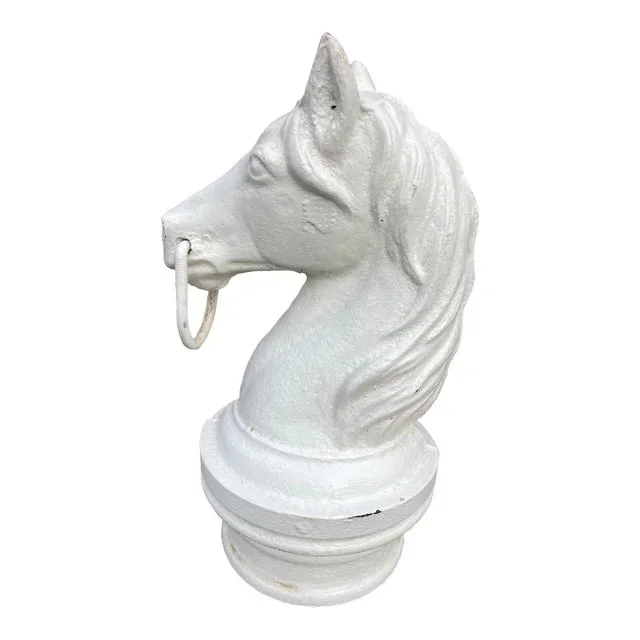 Late 19th Century Cast Iron Horse Hitching Post Topper
