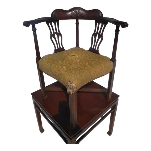 Late 19th Century Early 19th Century Walnut Chippendale Corner Chair
