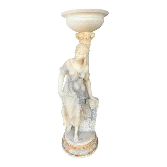 Late 19th Century Female Sculptural Torchère Lamp