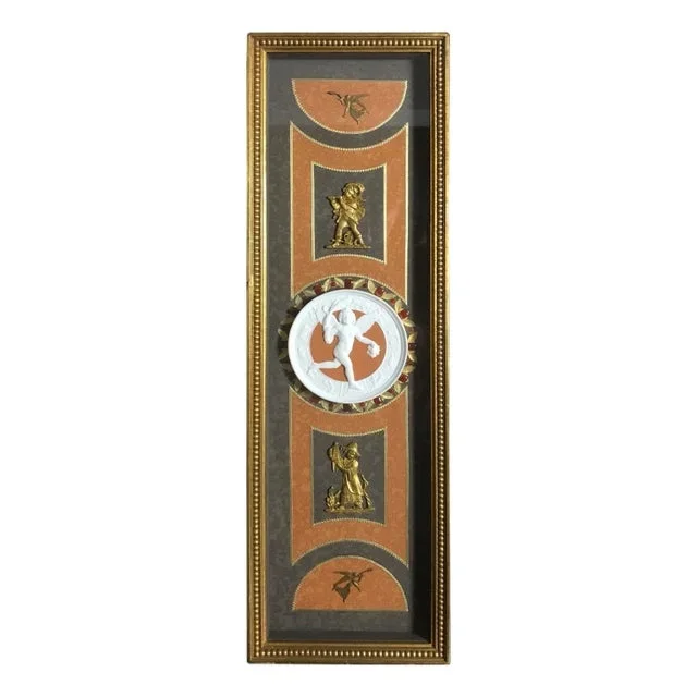 Late 19th Century Gilt Framed Sèvres Bisque Plaque with Cornelian Cabochons and Gilt Bronze Mounts
