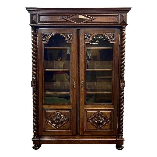 Late 19th Century Louis XIII Library in Walnut