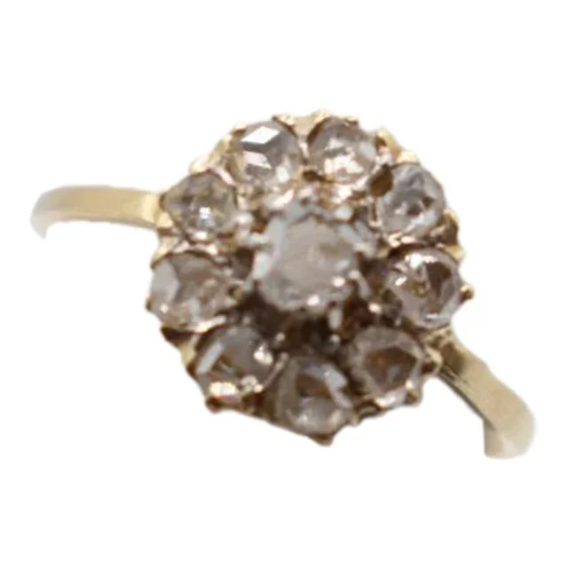 Late 19th Century Rose Cut Diamond Tulip Ring, Size 6