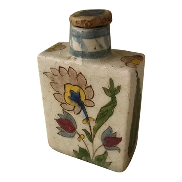 Late 19th Century Square Ceramic Vase – Qajar Period