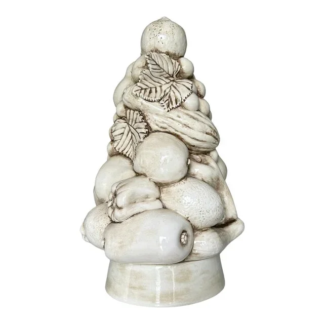 Late 20th Century Cream Italian Majolica Fruit Topiary Tree