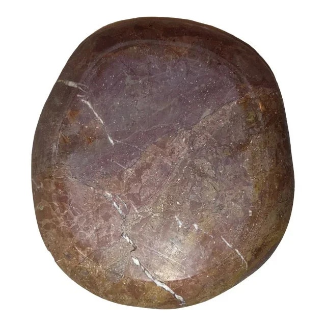 Late 20th Century Red Brown Stone Marble Plate