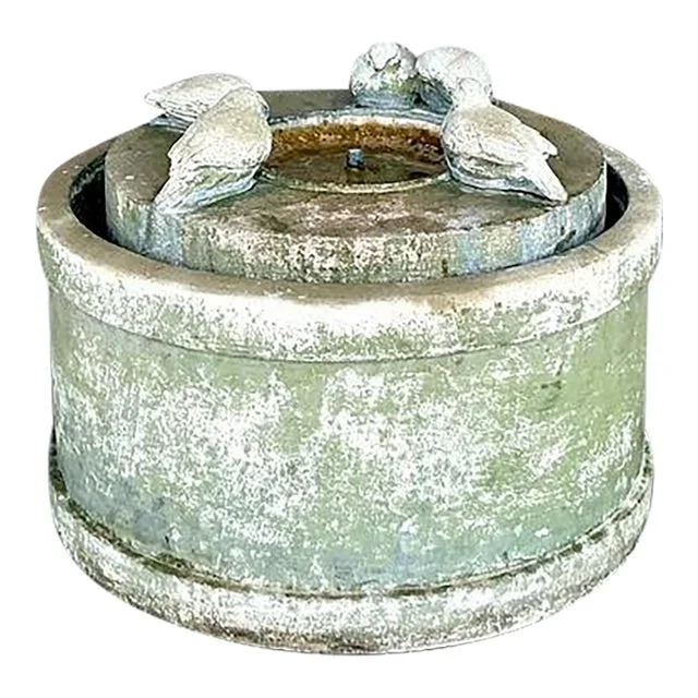 Late 20th Century Regency Cast Concrete Bird Fountain