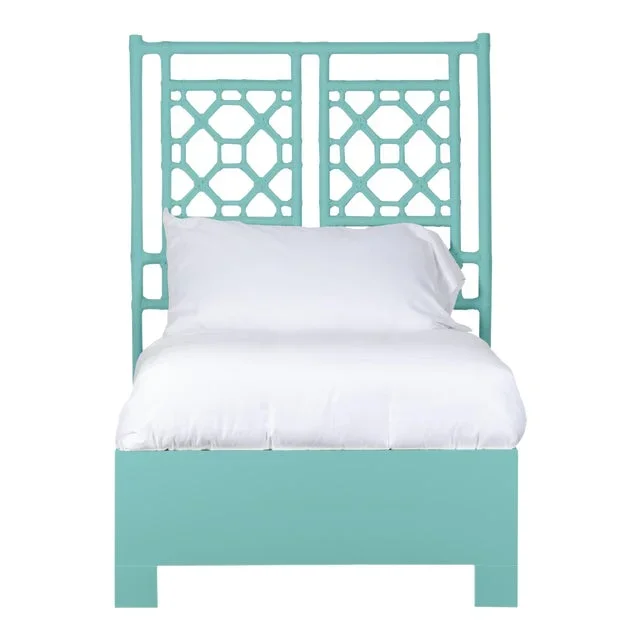 Lattice Back Bed Twin – Turquoise
