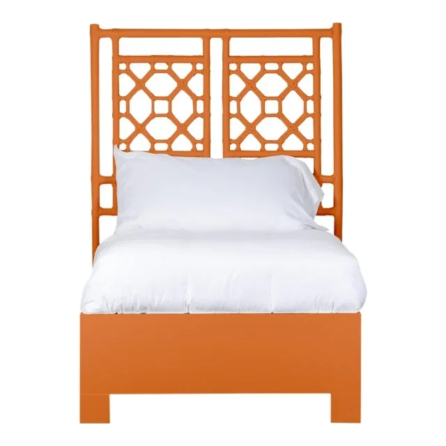 Lattice Back Bed Twin Extra Long – Orange
