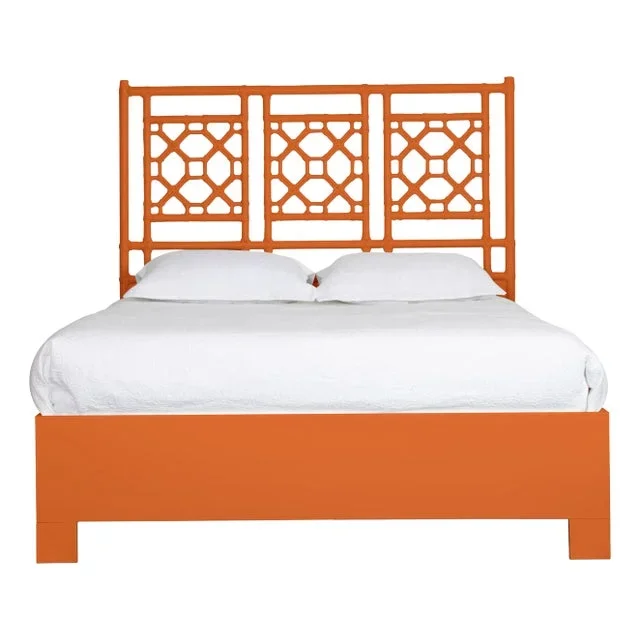 Lattice Back Standard Bed Double, Citrus Orange