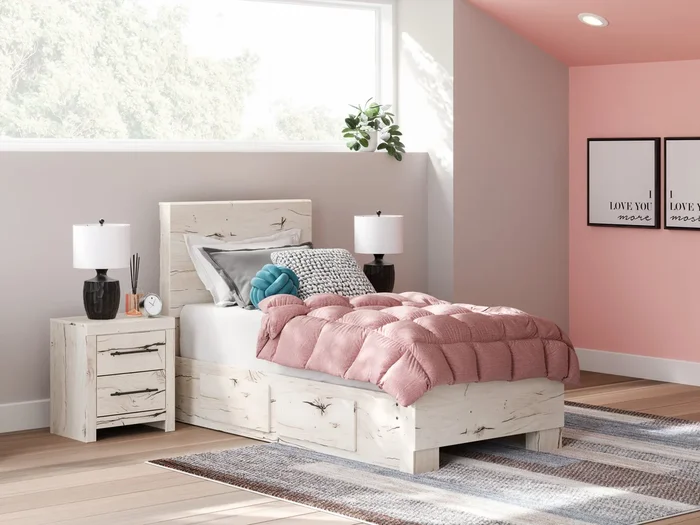 Lawroy Light Natural Twin Storage Platform Bed with 4 Drawers