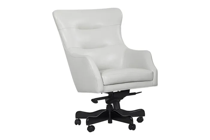 Leather Office Desk Chair in Alabaster