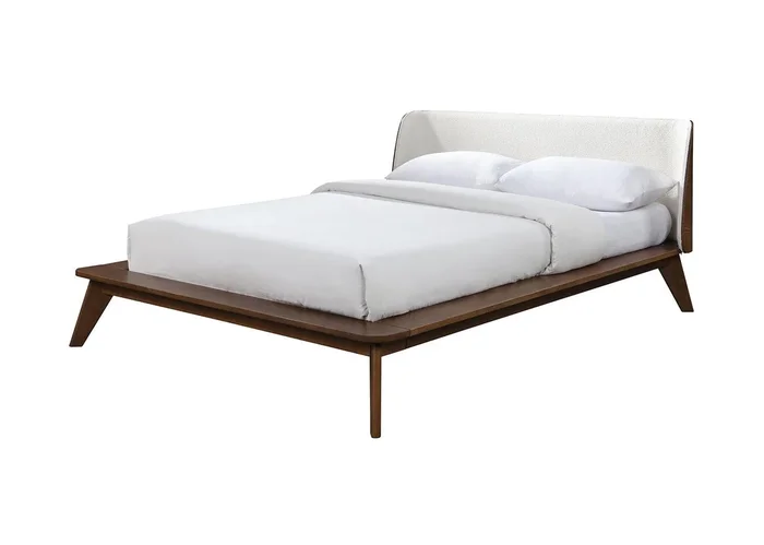 Lenzburg Walnut/Beige King Platform Bed