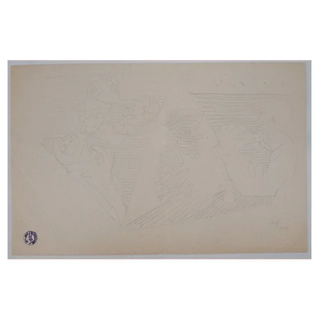 Léopold Survage, At the Tavern, 1952, Original Drawing