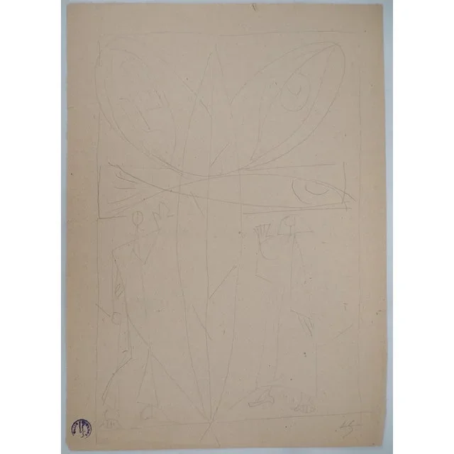 Léopold Survage, Surrealist Tribute to Nature, Original Drawing