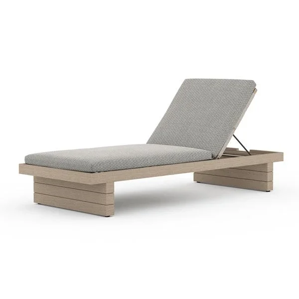 Leroy Outdoor Chaise – Washed Brown & Ash