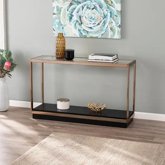 Lexina Glass-top Console Table