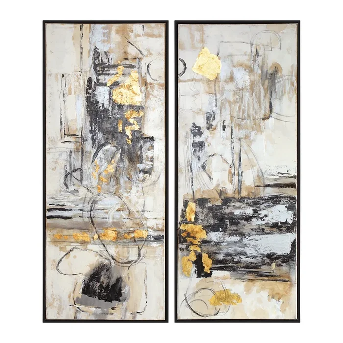 Life Scenes Abstract Art Set of 2
