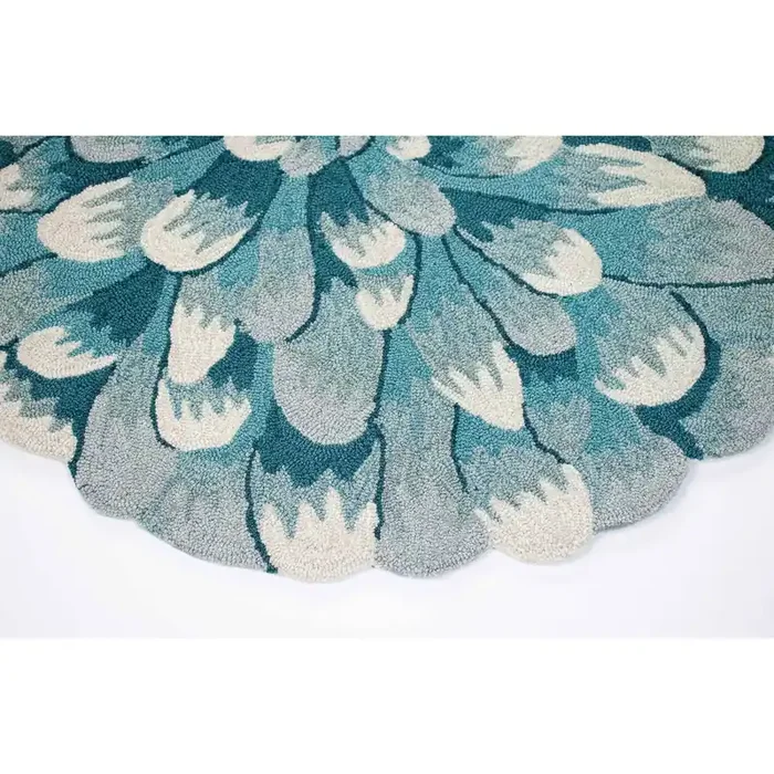 Liora Manne Frontporch 1828/04 Mum Aqua Hand Tufted Area Rugs